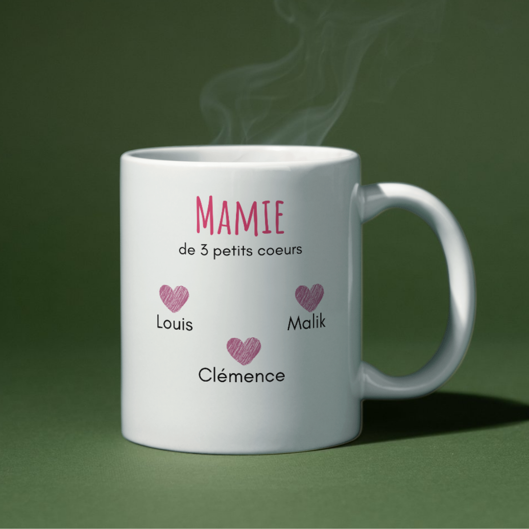 Mug Les petits coeurs de mamie