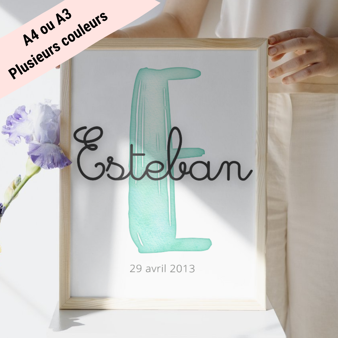 Affiche Prénom + date