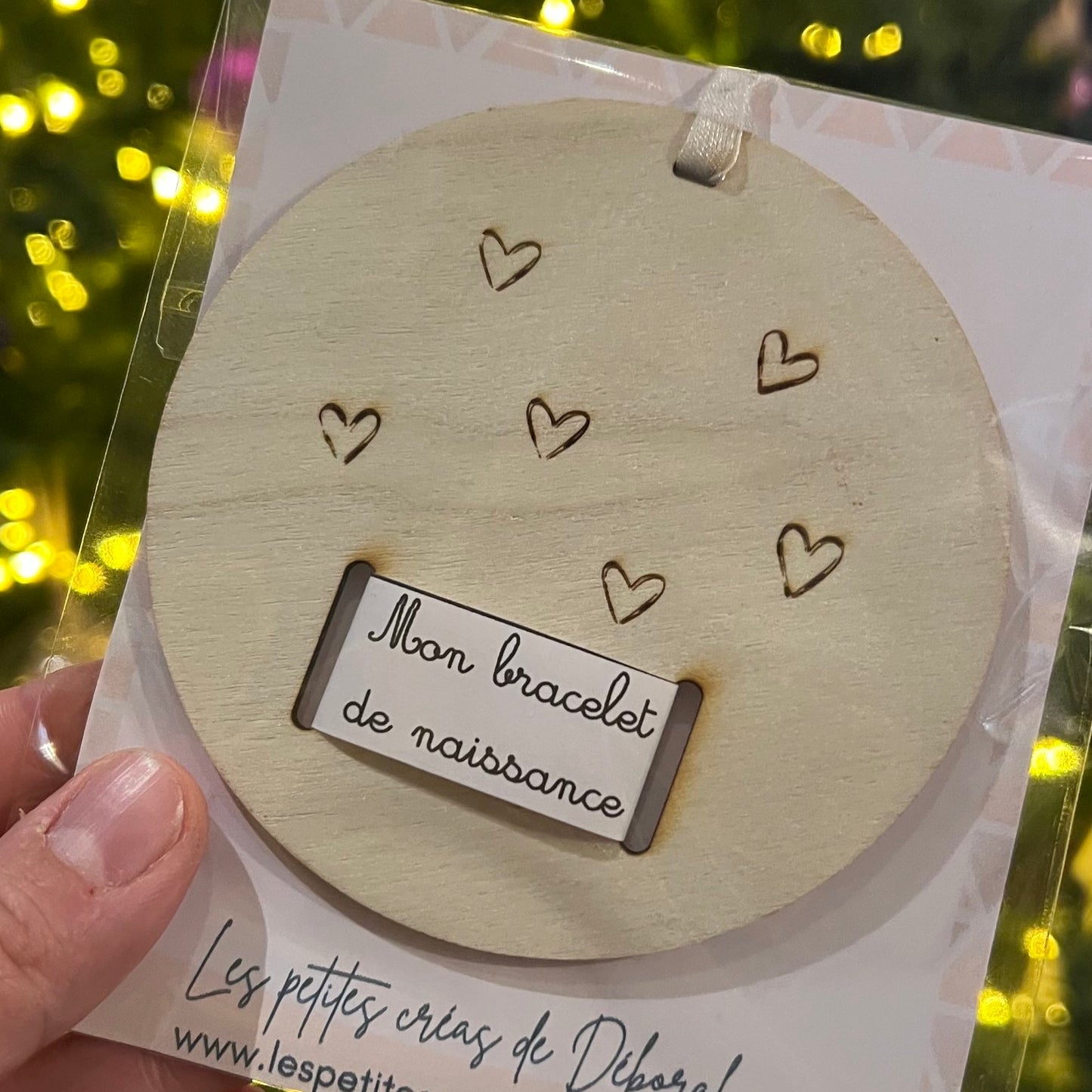Porte bracelet de naissance - coeurs
