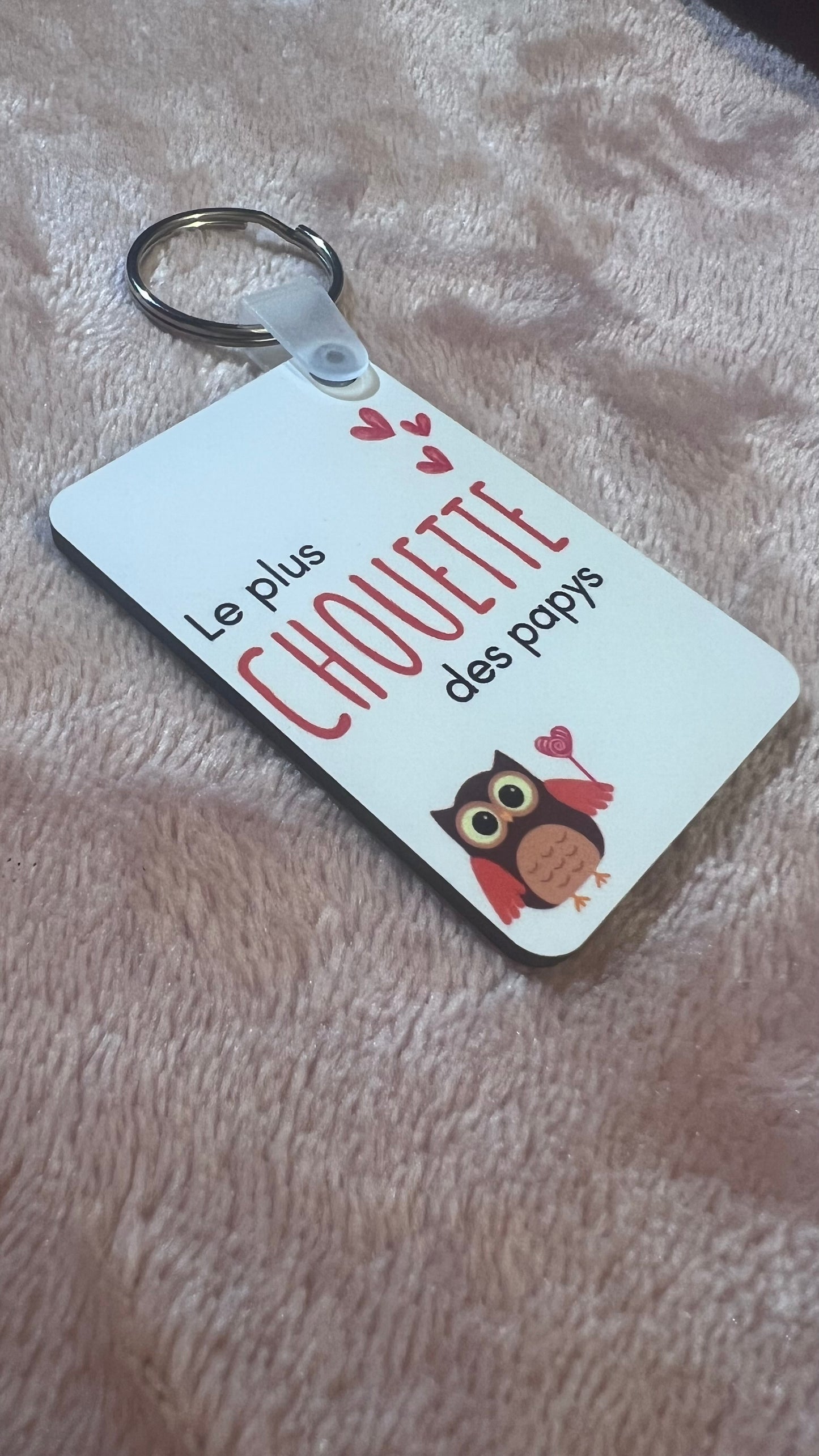 Porte clé rectangulaire Le plus chouette
