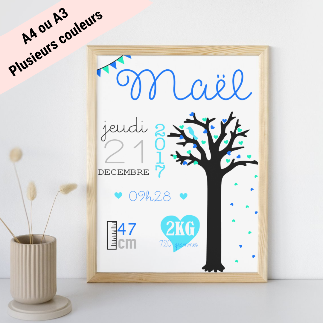 Affiche de naissance Arbre
