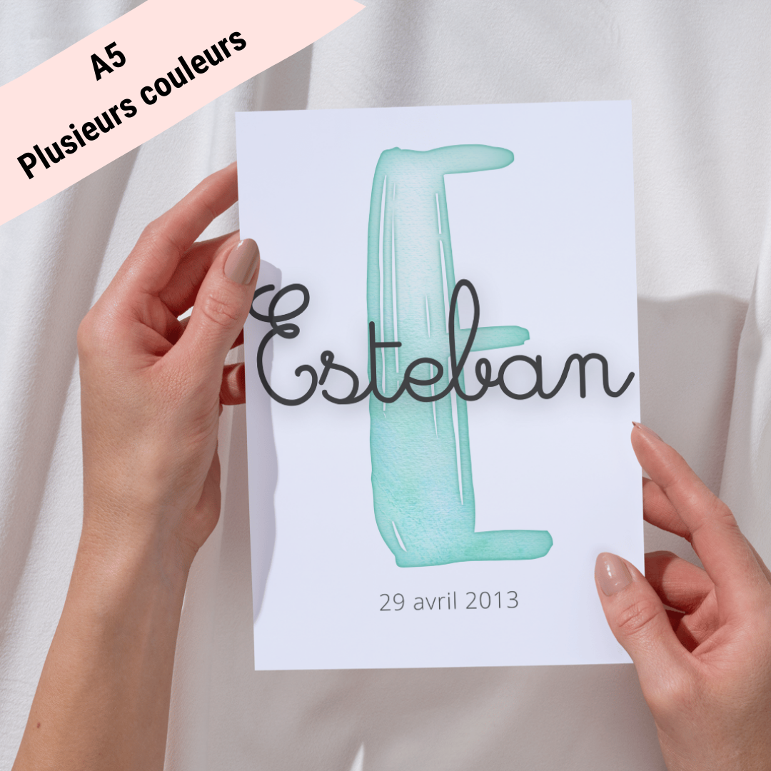Petite affiche Prénom + date