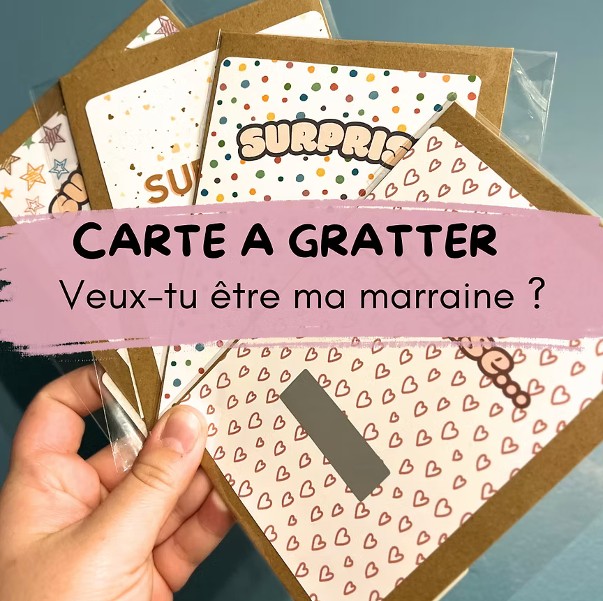 Carte à gratter "Veux-tu être ma marraine ?"