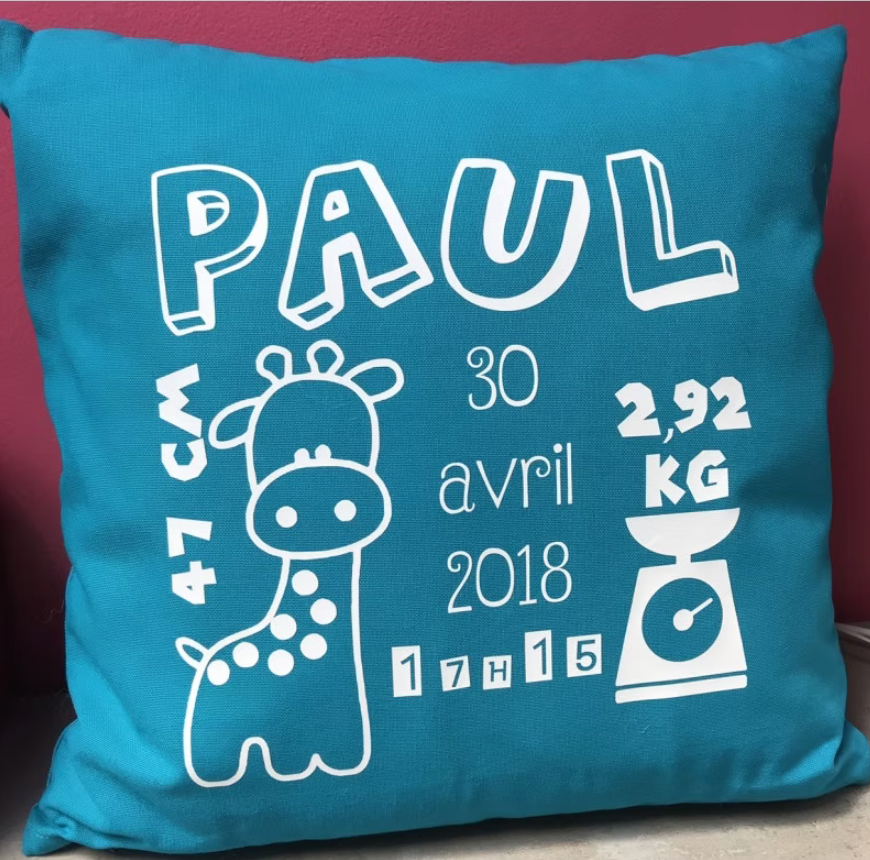 Coussin de naissance - Girafe
