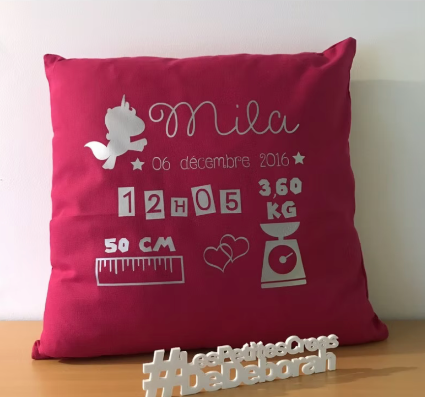 Coussin de naissance - Petite licorne