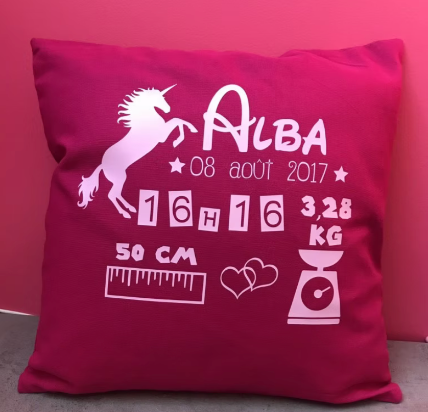 Coussin de naissance - Grande licorne