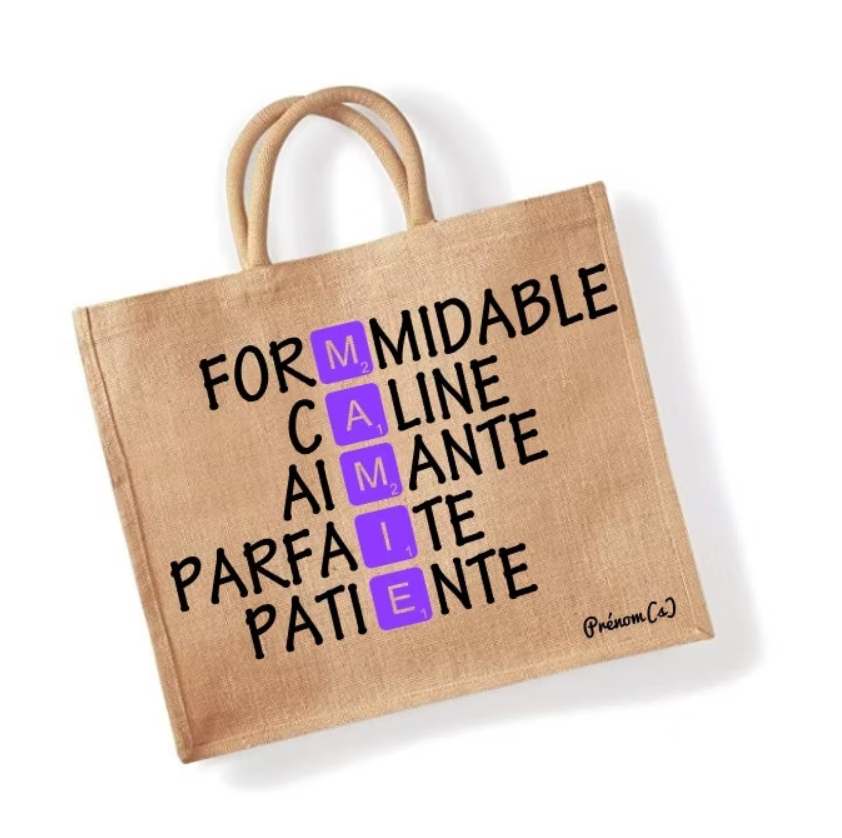Sac en toile de jute - Mamie scrabble