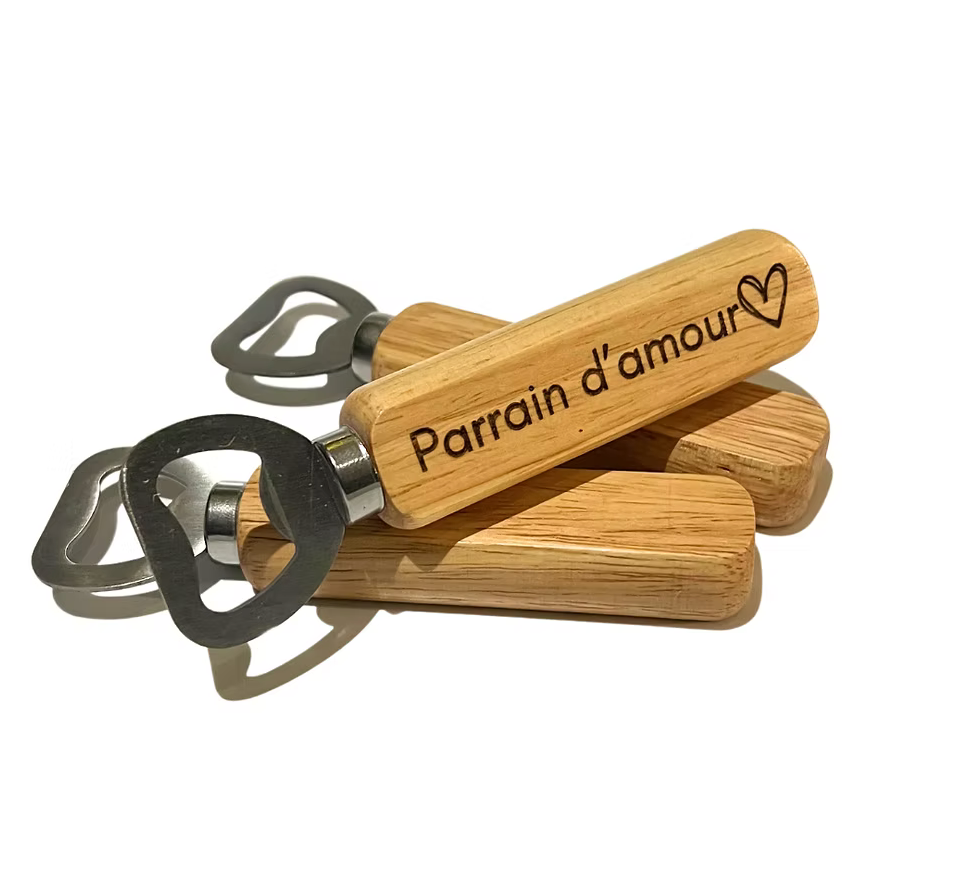 Décapsuleur gravé Parrain d'amour
