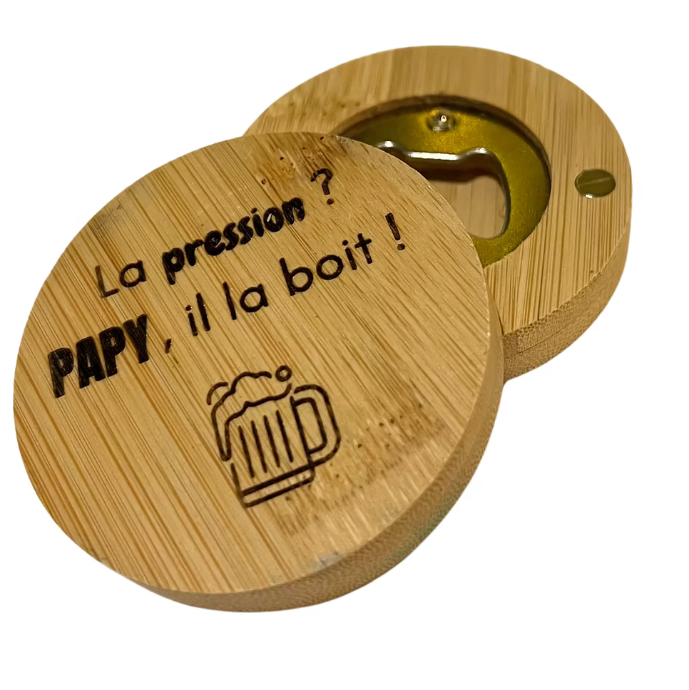 Magnet décapsuleur bois La pression de papy