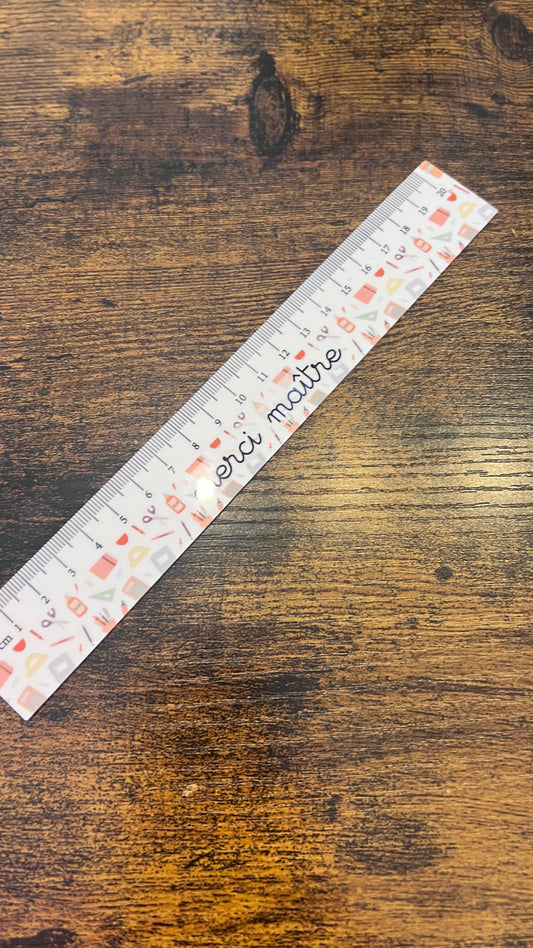 Règle en métal 20 cm - Merci Maître