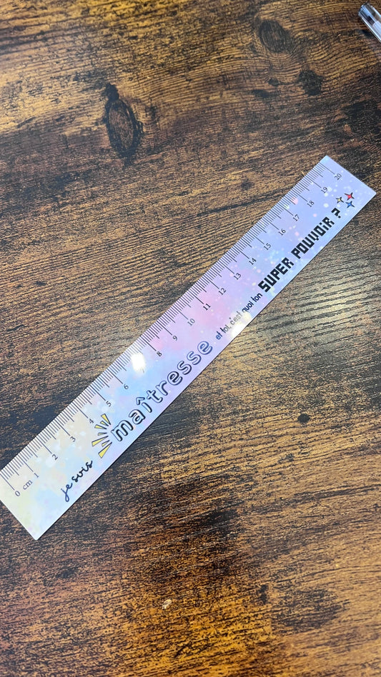 Règle en métal 20 cm - Super pouvoir - maîtresse